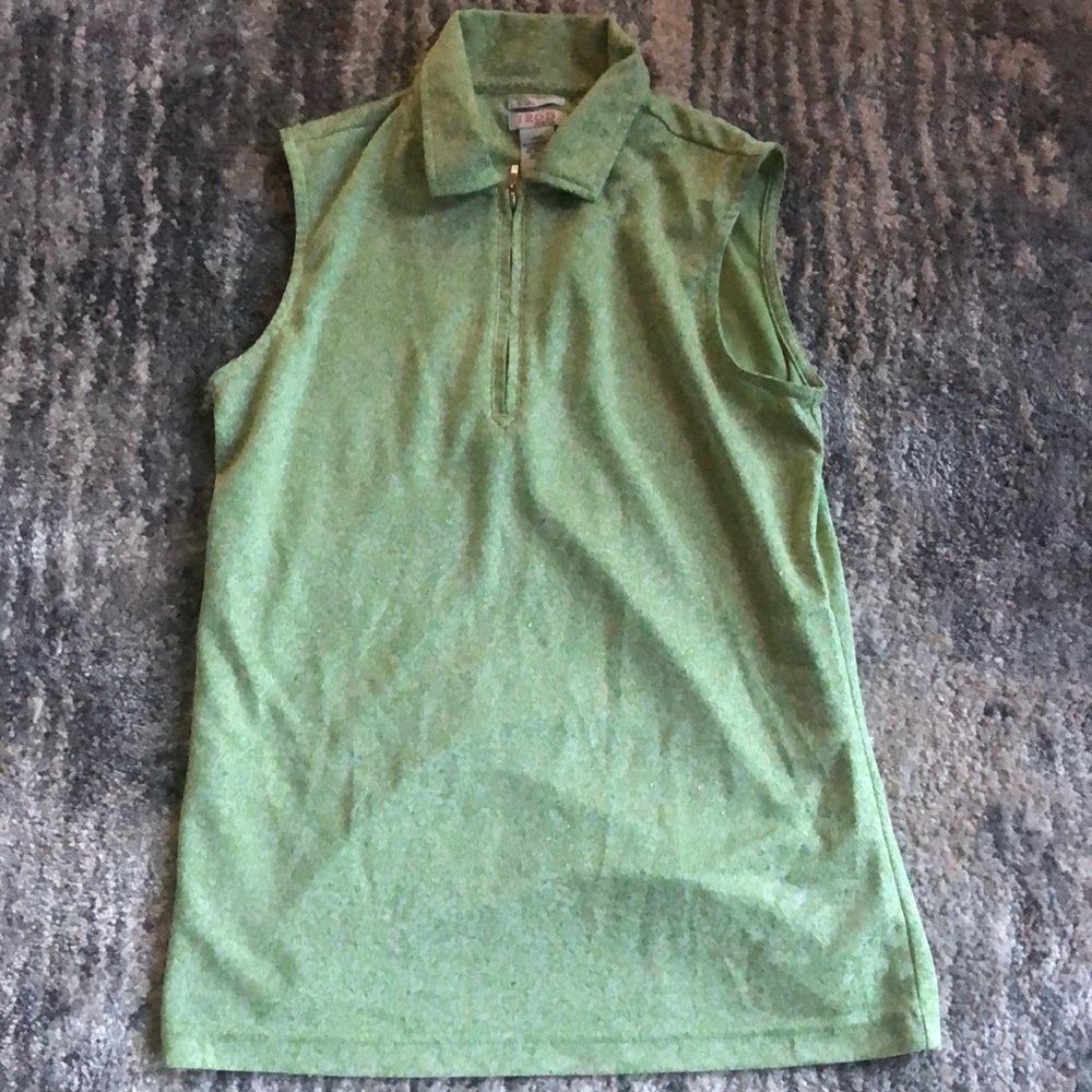 Izod Sleeveless polo golf top with zipper